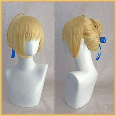 Cosplay wig with long sideburns