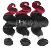 Xuchang real person wig Brazil hair curtain dice curtain wine red two-color body wave hair curtain one generation