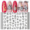 1pc Flowers Rose Red Black Sliders Adhesive Decoration Nail Art Stickers Russian Design 3D Adhesive Slider Decals