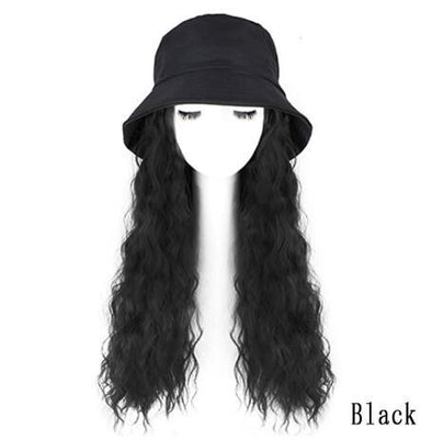 Hat wig one female wig female long hair natural fashion long curly hair big wave