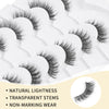 Накладні вії Cat Eye Wispy Faux Mink Lashes Natural Look, 10mm, 3D Vegan 7 Pairs Full Strip Clear Band (BO22-2) 