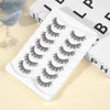 Wispy Natural Faux Mink Cat-Eye Look, False Eyelashes, 15mm 3D Vegan 7 Pairs Full Strip Clear Band (BO22-3)