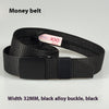 32MM Black Alloy Buckle Nylon Belt Women's Outdoor Security Multifunctional Anti-theft