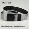 32MM Black Alloy Buckle Nylon Belt Women's Outdoor Security Multifunctional Anti-theft