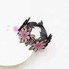 Rhinestone Flower Plate Hair Tie