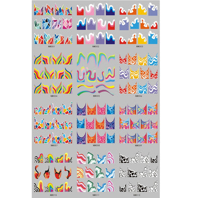 Abstract Ribbon Line Watermark Nail Sticker Decoration