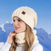 Women's Hat Scarf Set Outdoor Cold-proof Warm Knitted Hat Earmuffs