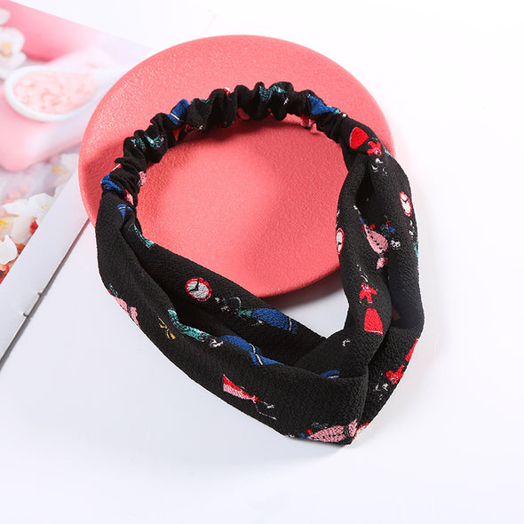 Korean cross hair band Cloth headdress