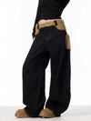 Retro Minority Design Inside-out Wear Stitching Jeans For Women