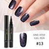 One-step nail polish gel pen