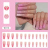 Ladies Pink Gradient Color Wear Long Nail Stickers