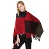 Large Plaid Color Matching Knitted Warm Shawl European And American Autumn And Winter