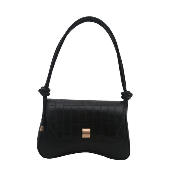 Trendy Retro Lock Simple Underarm Small Square Shoulder Bag