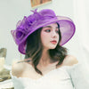 Women's Sun Hat Mesh Bowler Hat Organza Summer Sun Hat