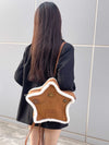 Suede Badge Five-pointed Star Backpack Vintage Furry Shoulder Bag