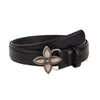 Metal Flower Snap Belt Simple Retro Women's Belt