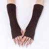 30-length Striped Gloves New Autumn And Winter Wool Sleeve Knitted Warm Fingerless Oversleeve