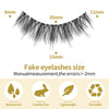 Wispy Natural Faux Mink Cat-Eye Look, False Eyelashes, 15mm 3D Vegan 7 Pairs Full Strip Clear Band (BO22-3)