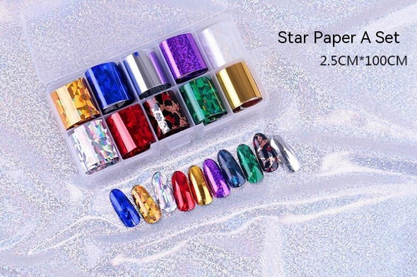 Nail Art Transfer Foils Set Of 12