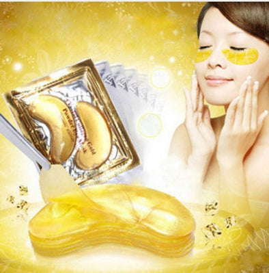 10шт 5 упаковок Gold Crystal Collagen Eye Mask Патчі для очей Маска для очей для догляду за обличчям Темні кола для видалення гелевої маски для очей Нестаріюча