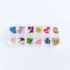 Nail Art Trockenblumen 12 Gitter Boxed Bunte Daisy Gypsophila Echte Blume Nagelschmuck