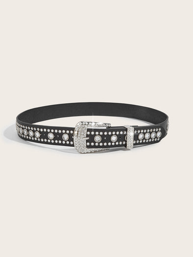 Punk Rivet Rhinestone Hip Hop Belt