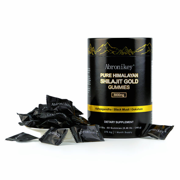 Pure Himalaya Shilajit Gummies Gold Im Labor getestet Ohne Zuckerzusatz Ashwagandha, Gokshura Fulvosäure 85 Spurenelemente I Für Männer, Frauen I Gentechnikfrei I 99 % Natürlich &amp; Bio I 60 Gummibärchen