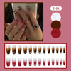 Z-05 Red Gray Ice Crystal Long T False Nails