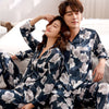 Silk Couple Pajamas Men And Women Long-Sleeved Summer Ice Silk Thin Casual