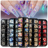 Boxed flache Unterseite geformt Diamanten farbige Glas Strass Nail Art