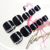 Toe Nail Patch Finished Wear Manicure Black Rhinestone Toe Nail Nail ZD-301