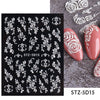 Three-dimensional Carved Rose Pattern Relief Nail Ornament