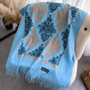 Autumn And Winter Cashmere-like Embroidered Scarf Female Tassel Floral Thickening