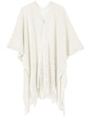 Warp Knitted Solid Color Tassel Thin Hollow Shawl