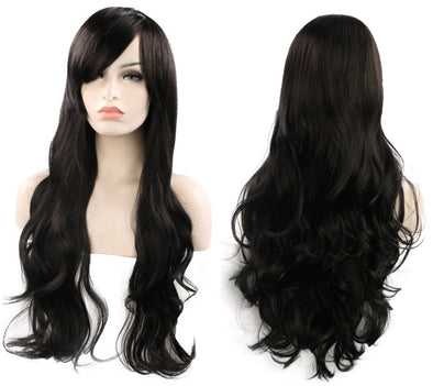 Anime cos wig color 80cm long curly cosplay role playing