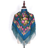 Ethnic Style Tassel Flowers Printed Scarf Embroidered Shawl