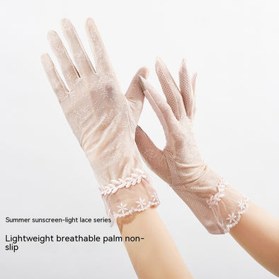 Lightweight Breathable Lace Sun Protection Gloves