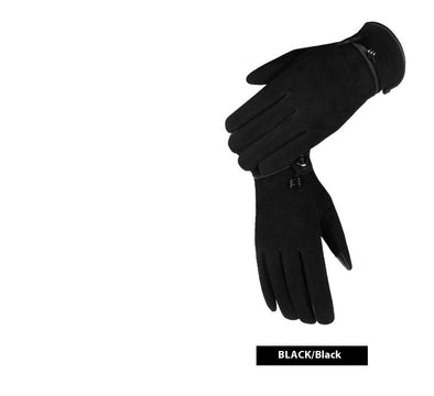 Genuine Leather Gloves Autumn-winter Warm And Thickening Non-slip Touch Screen Fashion