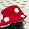 Cute Mob Cap Handmade Knitted Plush Bonnet