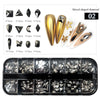 Boxed flache Unterseite geformt Diamanten farbige Glas Strass Nail Art