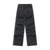 Distressed Heavy Washed Multi-pocket Jeans