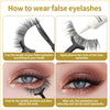 False Eyelashes Cat Eye Wispy Faux Mink Lashes Natural Look, 10mm, 3D Vegan 7 Pairs Full Strip Clear Band (BO22-2)