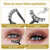 Wispy Natural Faux Mink Cat-Eye Look, False Eyelashes, 15mm 3D Vegan 7 Pairs Full Strip Clear Band (BO22-3)