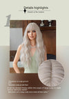 Silver Pink Curly Long Hair Full-head Wig Natural Realistic Fluffy Lolita Anime Cosplay