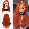 Simple And Casual Water Wave Orange Wig