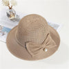 Hat Pearl Summer Women's Breathable Foldable Pearl Bow Sun Protection