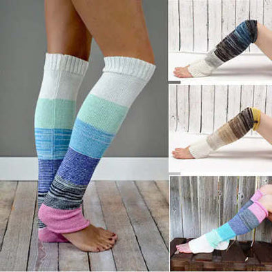 Multi-colored Stripe Long Wool Keep Warm Foot Sock Knee Cover