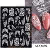 Three-dimensional Carved Rose Pattern Relief Nail Ornament