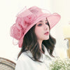 Women's Sun Hat Mesh Bowler Hat Organza Summer Sun Hat