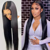 Black Long Straight Hair Chemical Fiber Headband